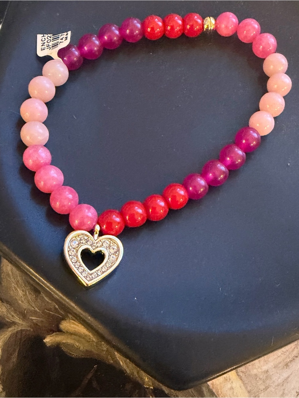 Brighton Enchanting Heart Stretch Pink Bracelet